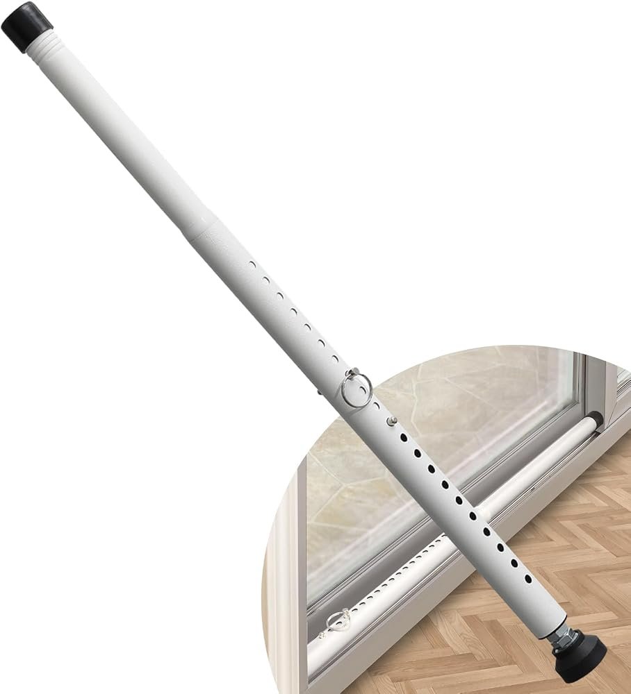 Adjustable sliding patio door security bar